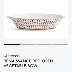 NWOB - WEDGWOOD RENAISSANCE RED OPEN SERVER / VEGETABLE BOWL
